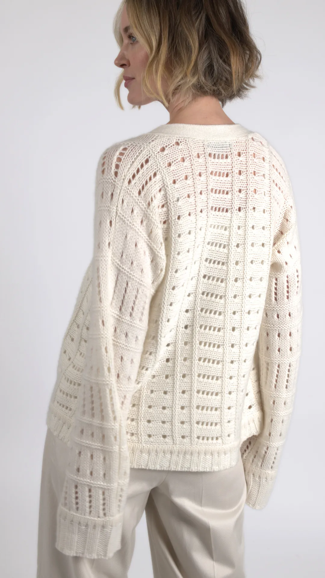 Cashmere Crochet Cardigan