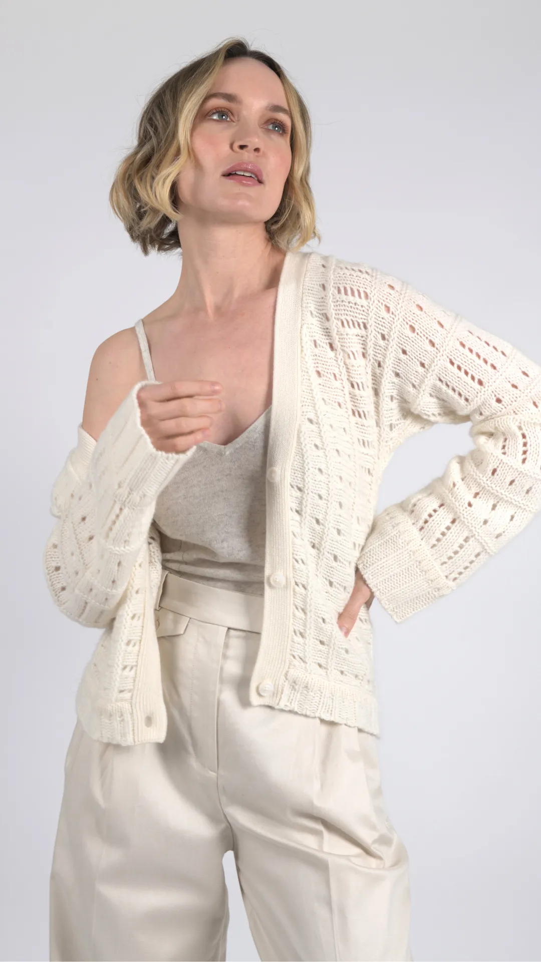 Cashmere Crochet Cardigan