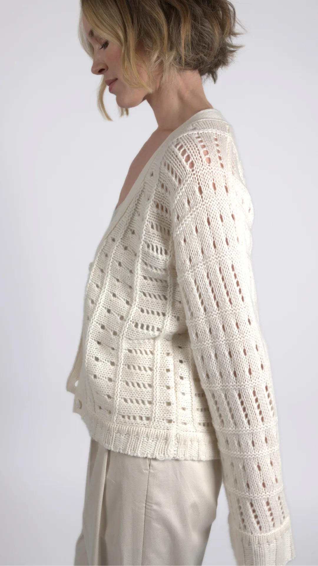Cashmere Crochet Cardigan