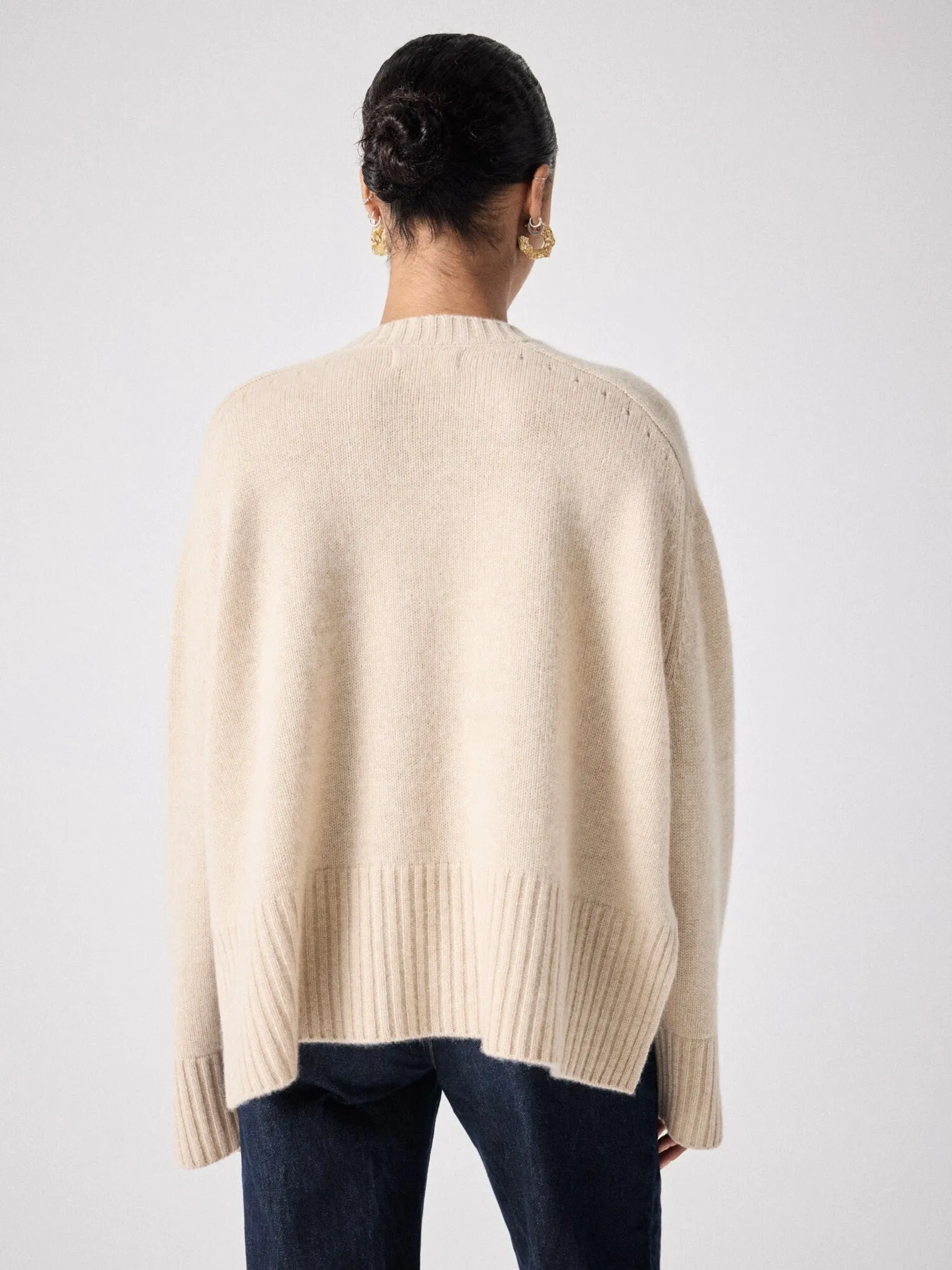 Cashmere Jumper with Openwork Back Detail