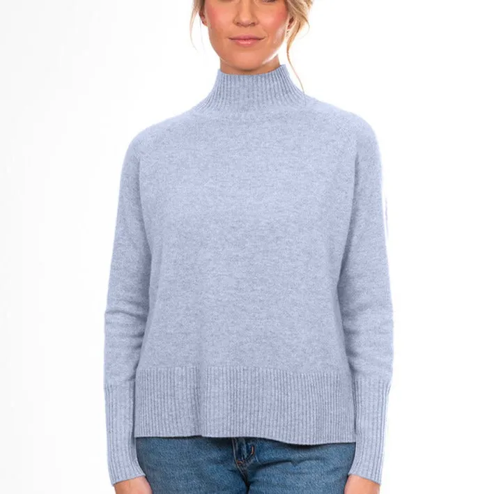 Cashmere Raglan Pullover - Denim