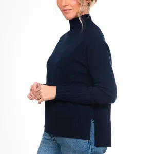 Cashmere Raglan Pullover - Navy