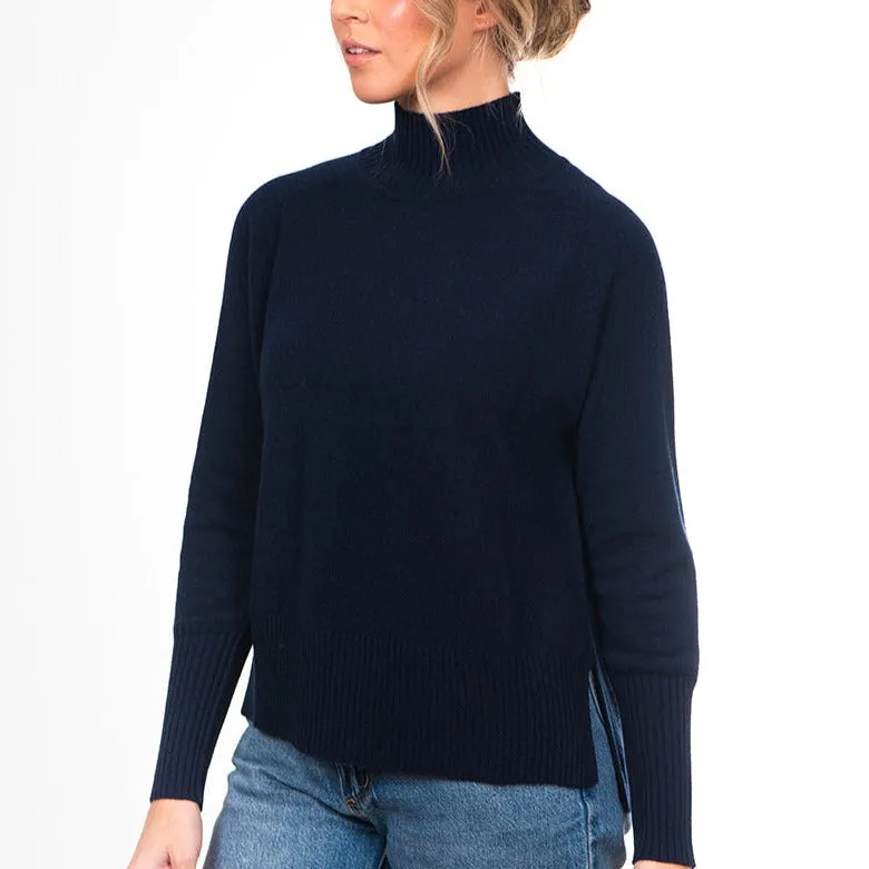 Cashmere Raglan Pullover - Navy