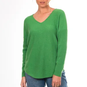 Cashmere Vee Pullover - Fern