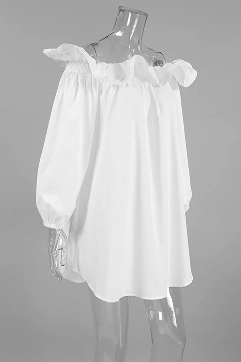 Casual Ruffle Off Shoulder Off The Shoulder Dresses