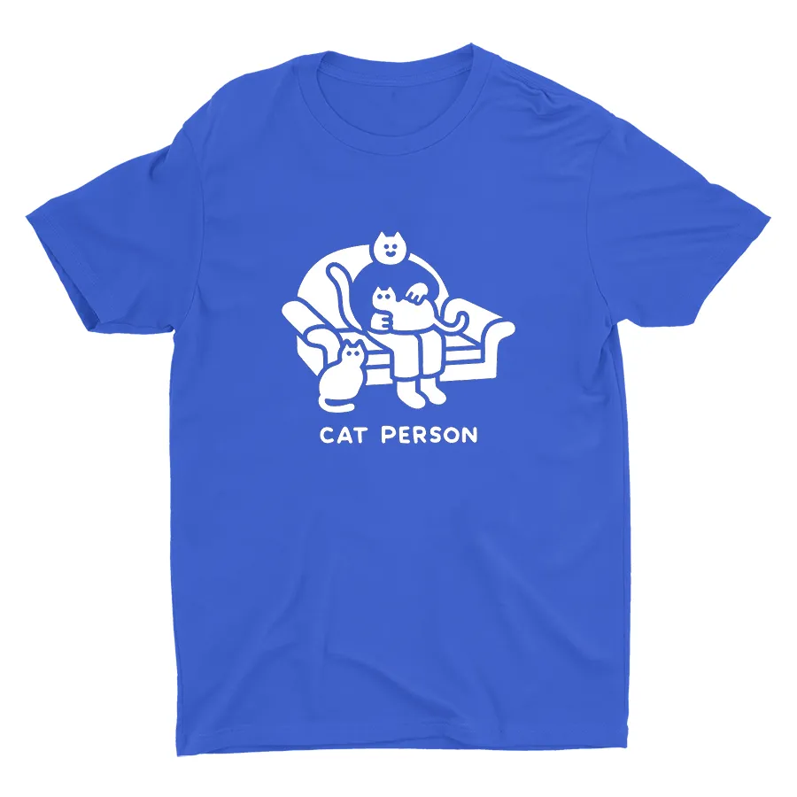 Cat Person Printed  Cotton Tee