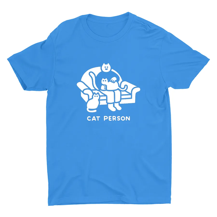 Cat Person Printed  Cotton Tee