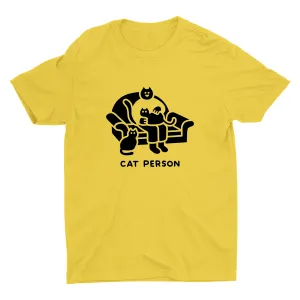 Cat Person Printed  Cotton Tee