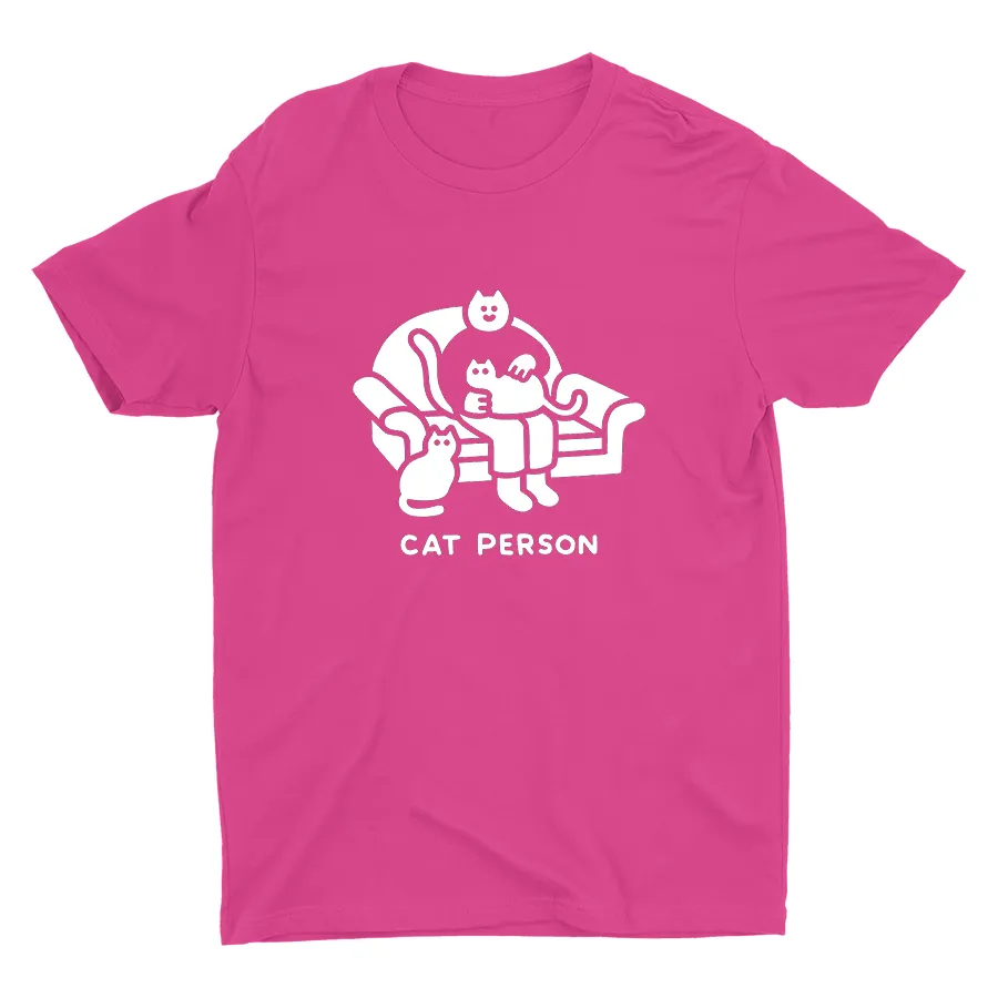 Cat Person Printed  Cotton Tee