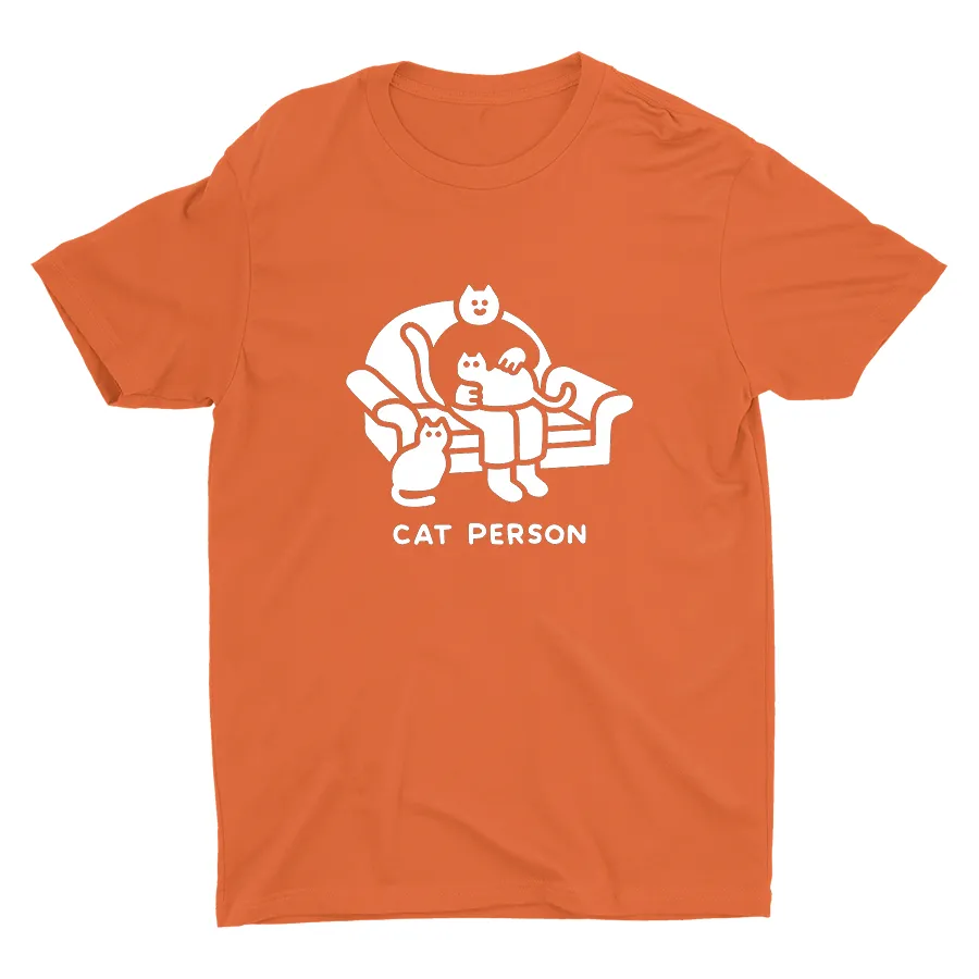 Cat Person Printed  Cotton Tee