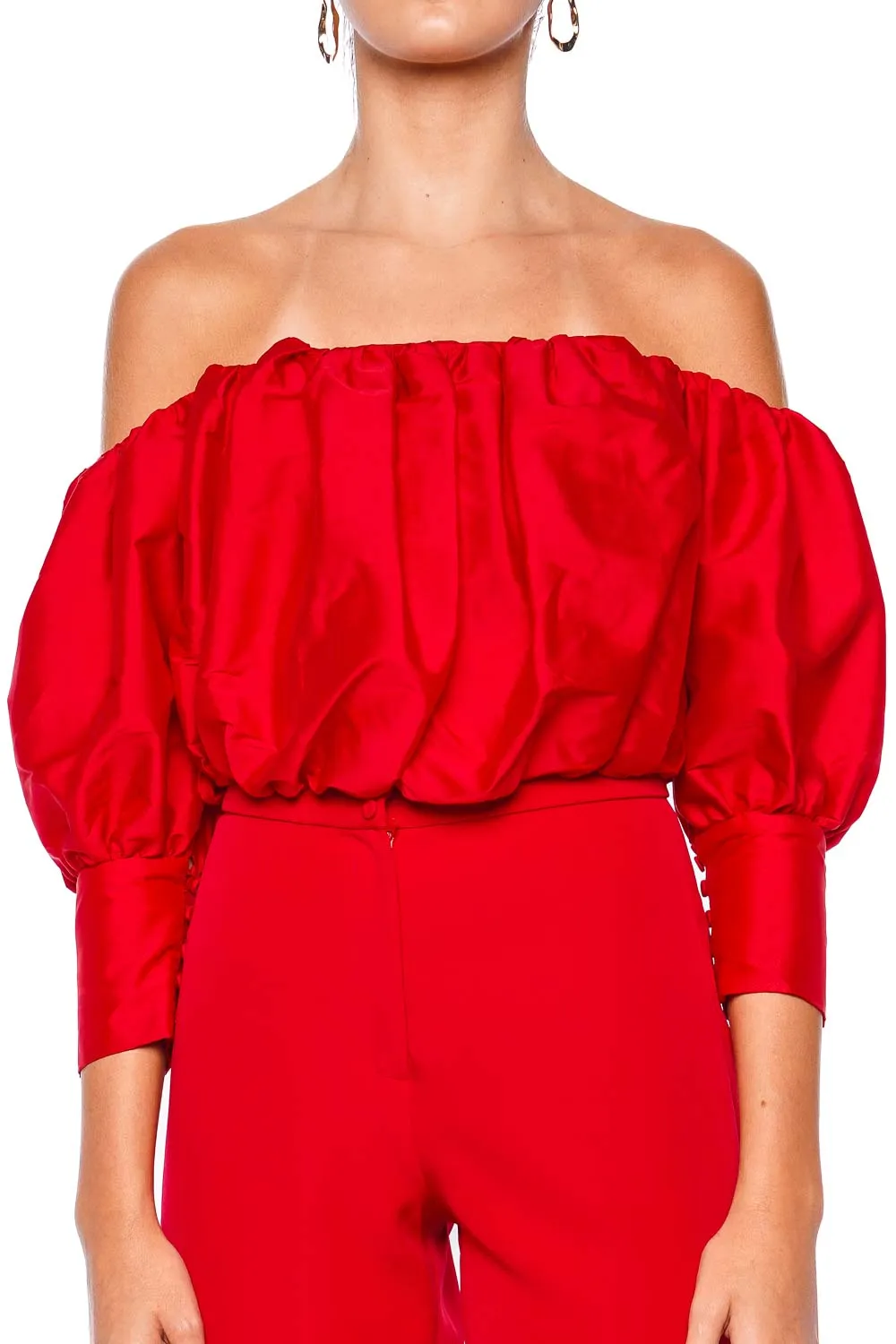 Chibcha Gathered Off Shoulder Top