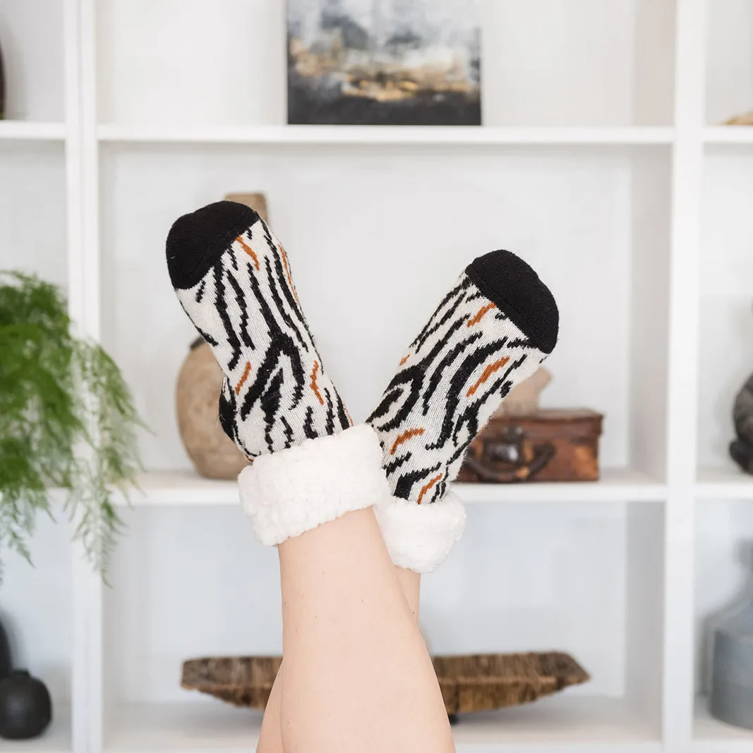 Classic Slipper Socks | Zebra