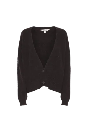 Claudine Deep V-Neck Cardigan - Chocolate Plum