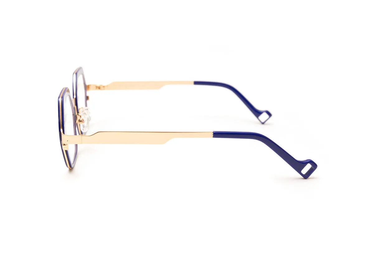 COLLINS Blue & Rose Gold Reading Glasses, Blue Light Glasses