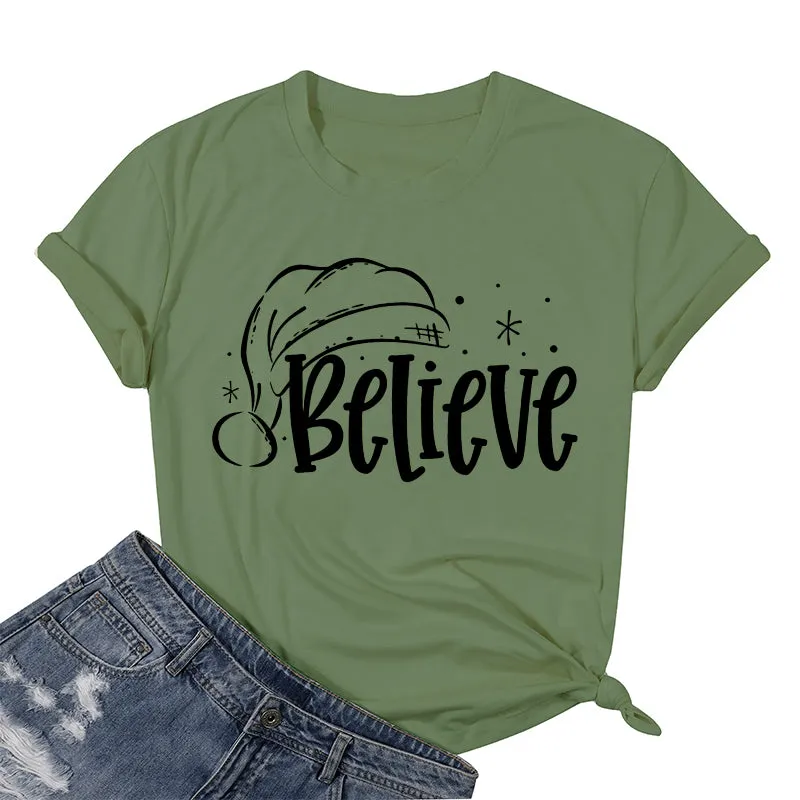 Cotton 2022 Merry Christmas T-shirts