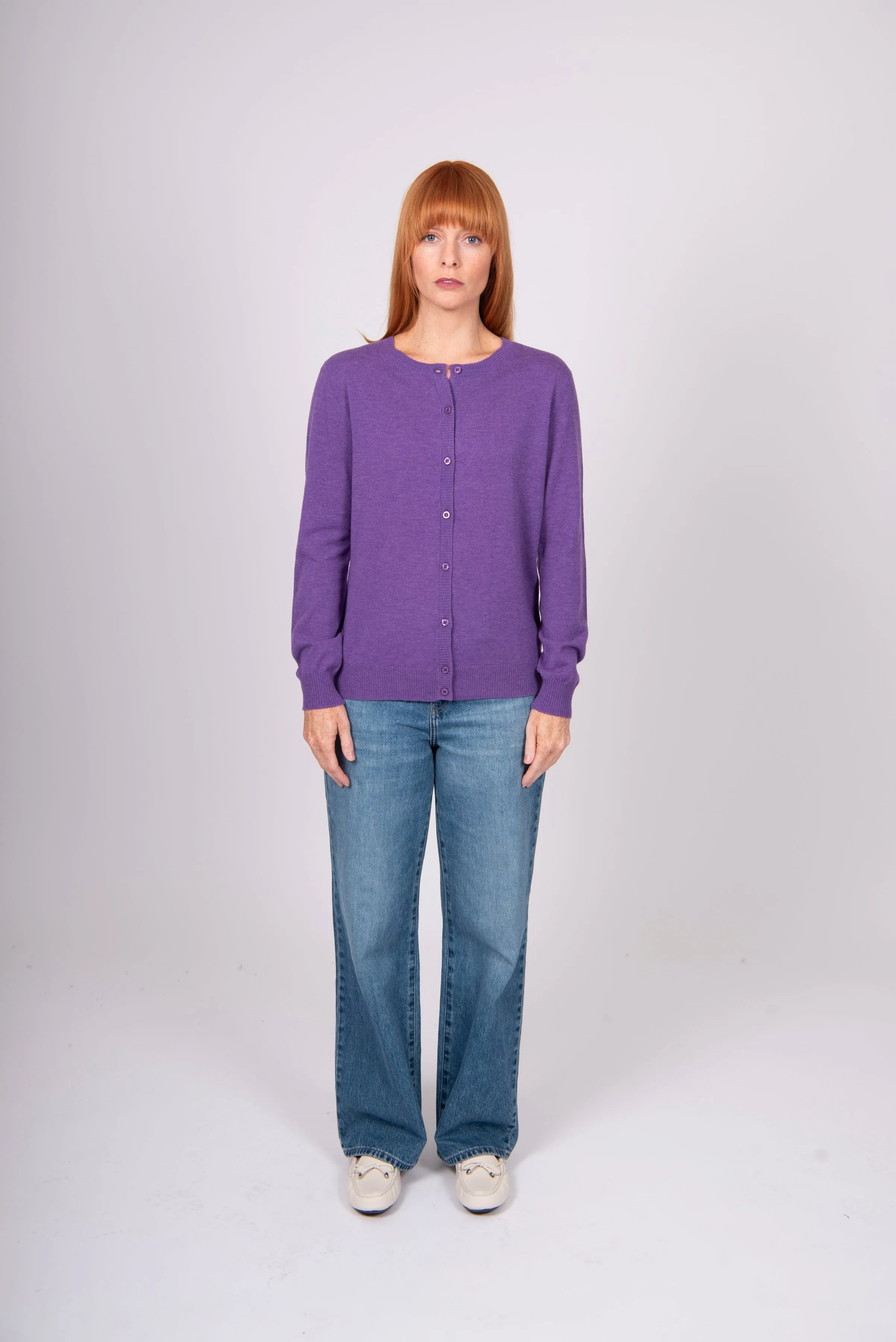 Crew Cardigan - Grape
