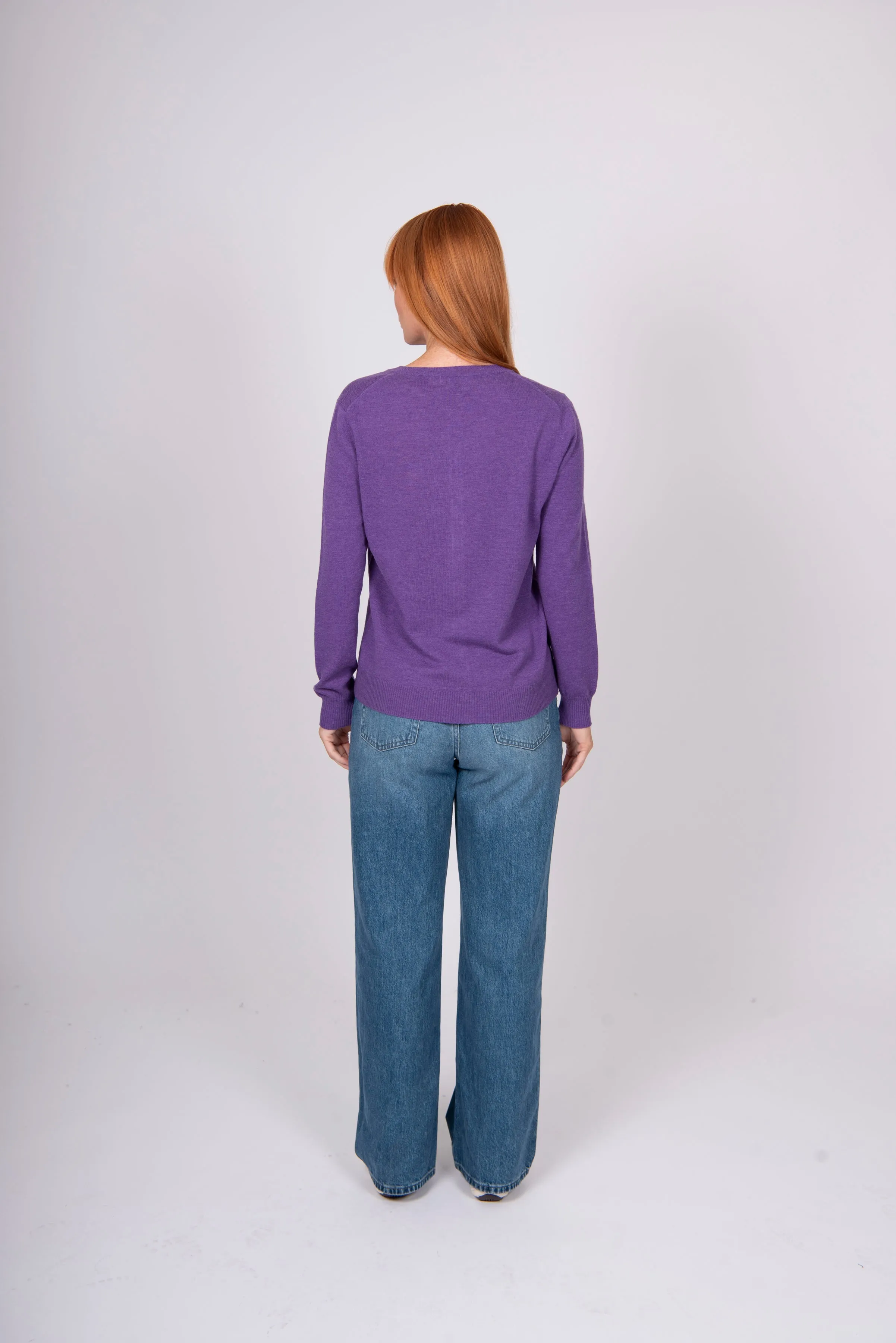 Crew Cardigan - Grape