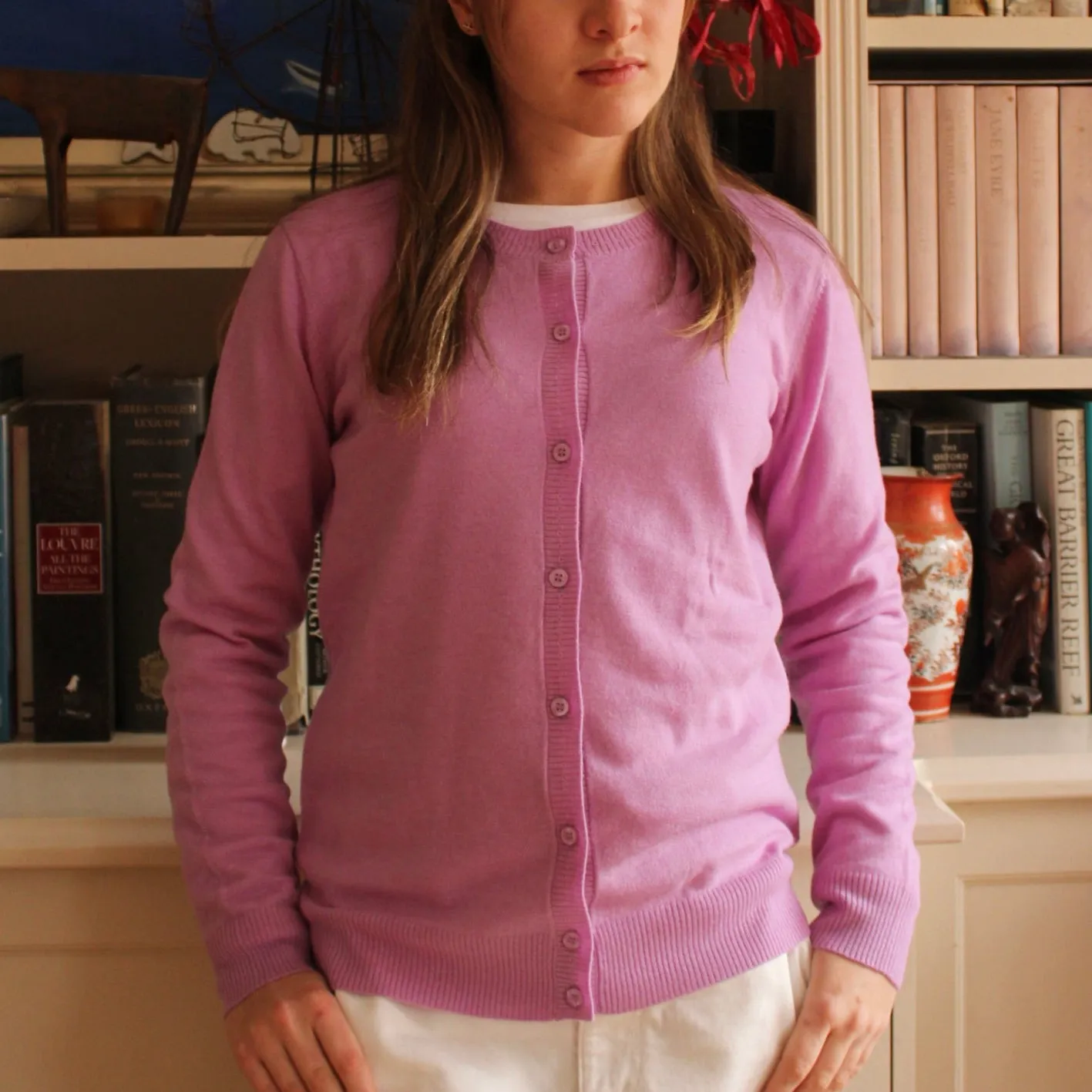 Crew Cardigan - Lilac