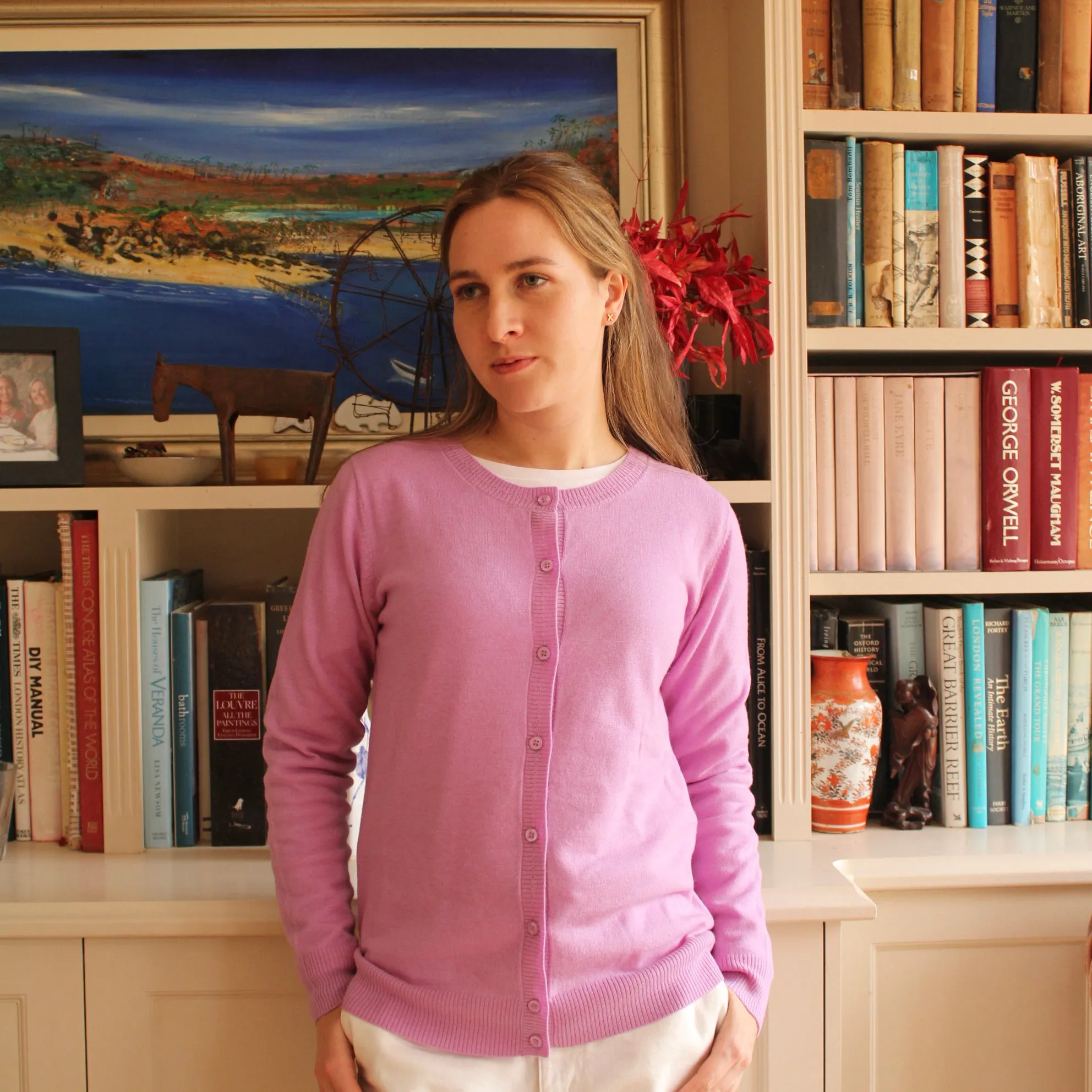 Crew Cardigan - Lilac