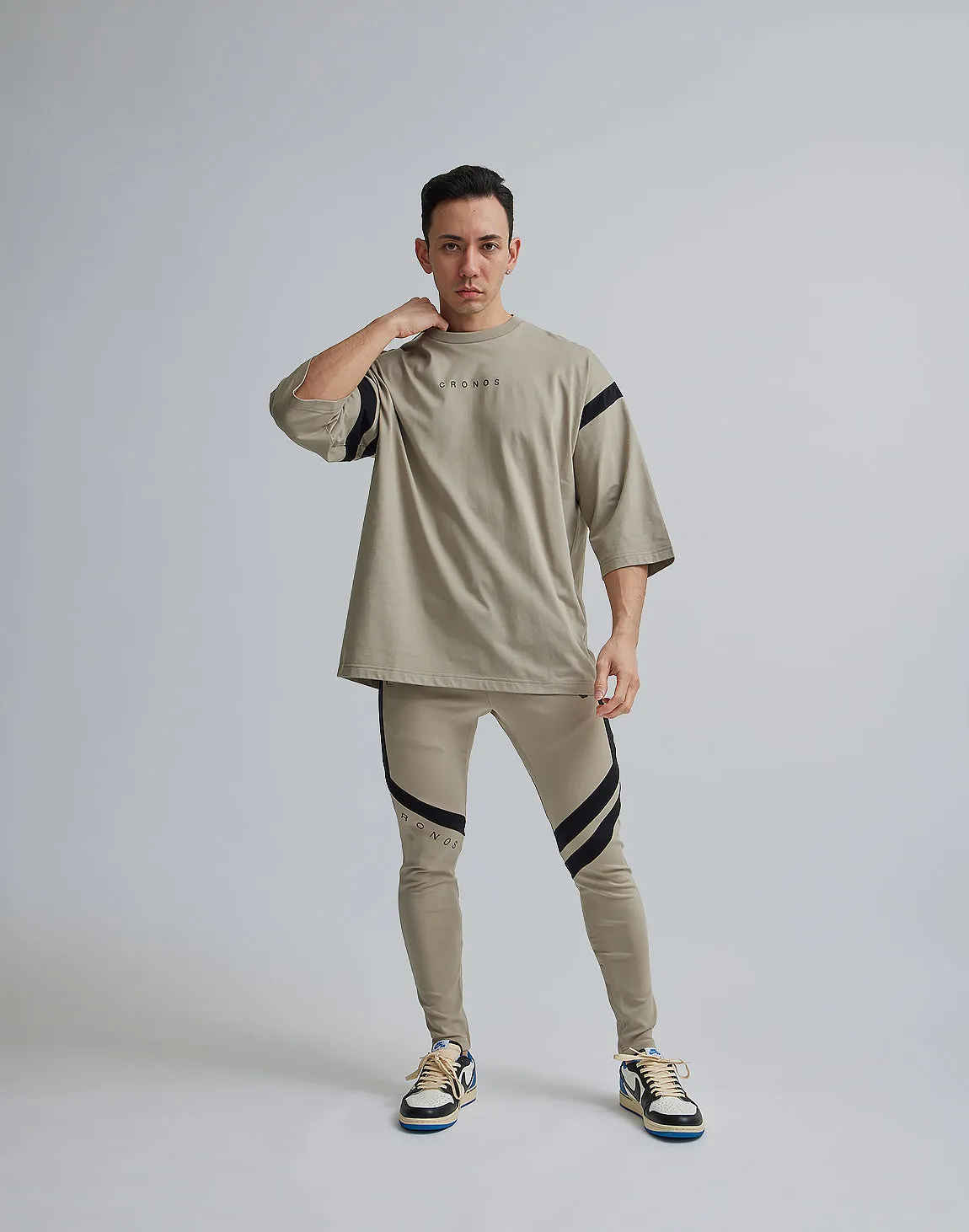 CRONOS LINE OVERSIZE T-SHIRTS【BEIGE】