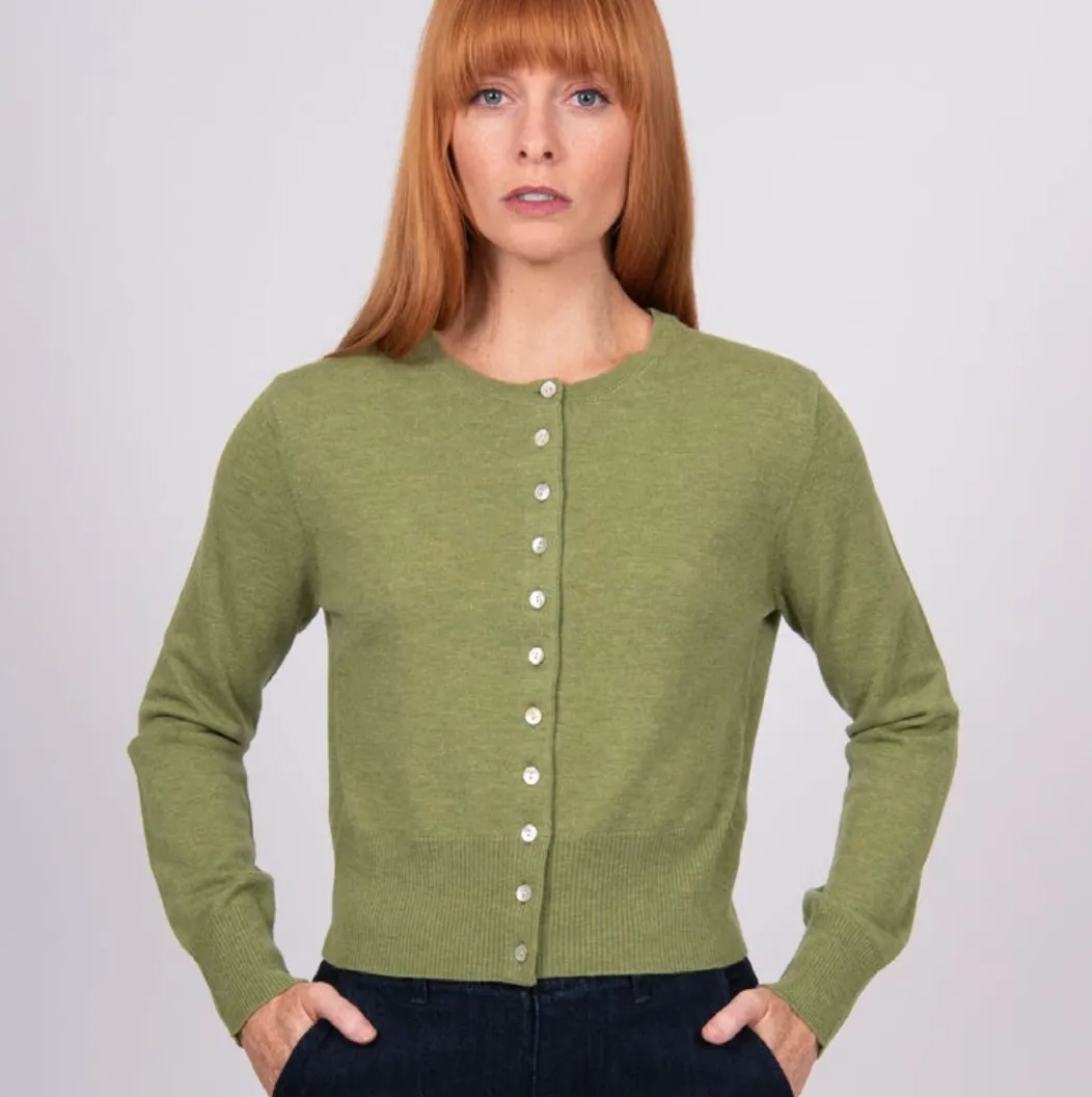 Cropped Cardigan - Wasabi