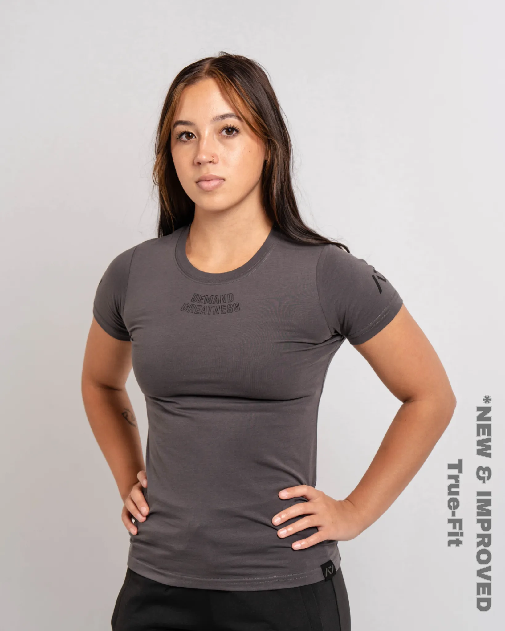 Demand Greatness True-Fit Women's Meet Shirt - IPF Approved - Shadow Stone Grey