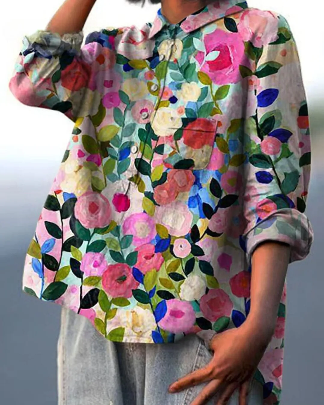 Donna™ | Tummy covering floral shirt