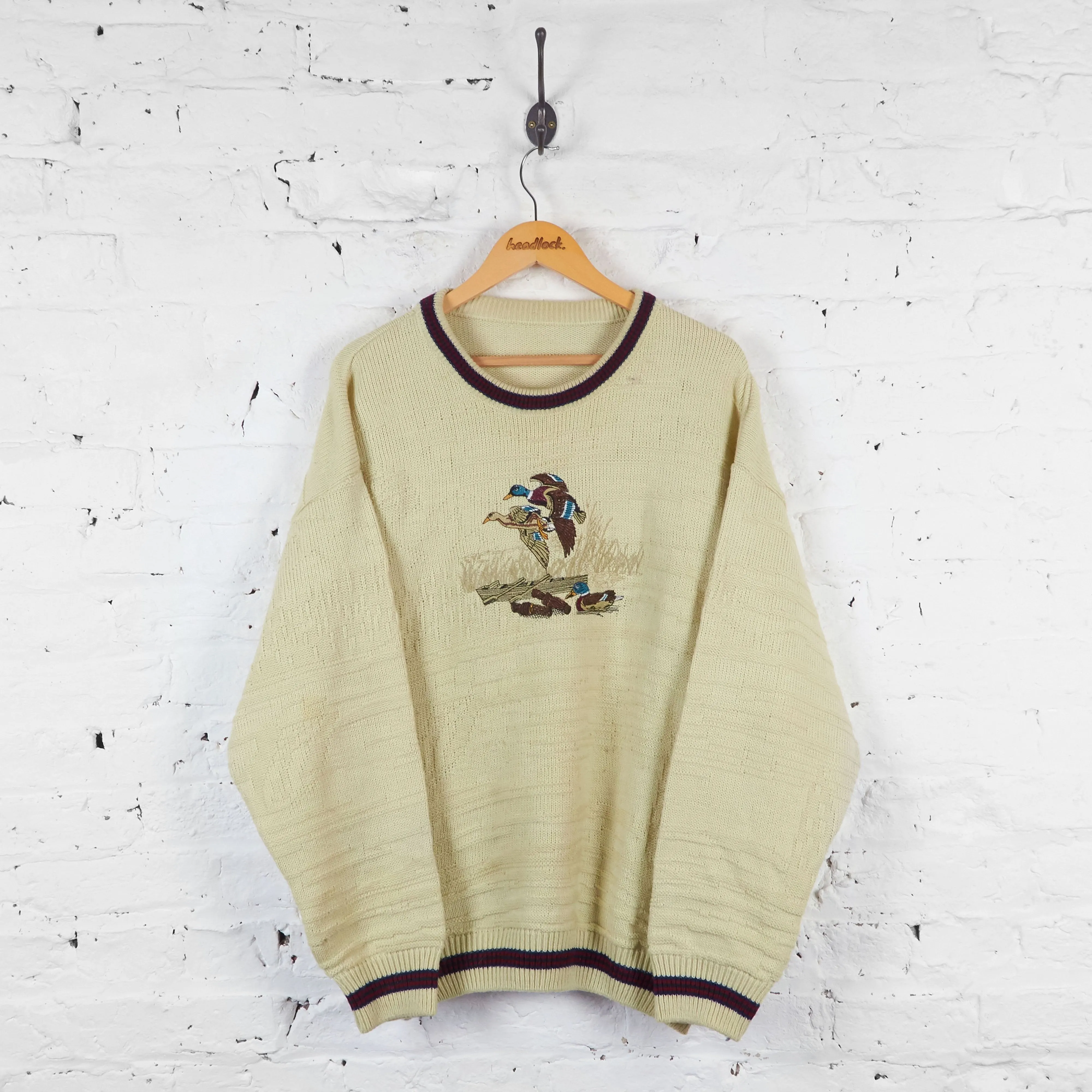 Ducks 90s Knit Jumper - Beige - XL