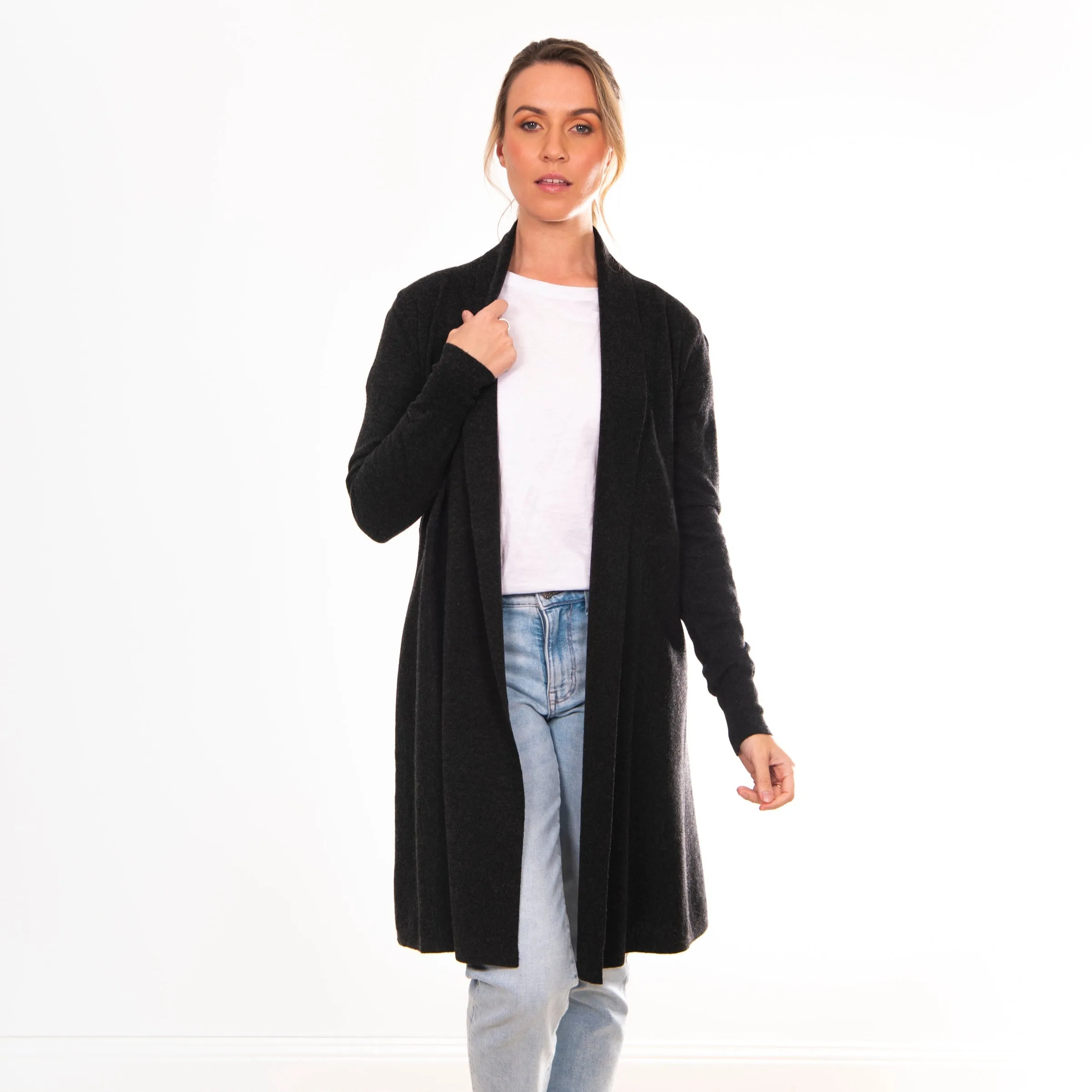 Edge To Edge Cardigan - Coal