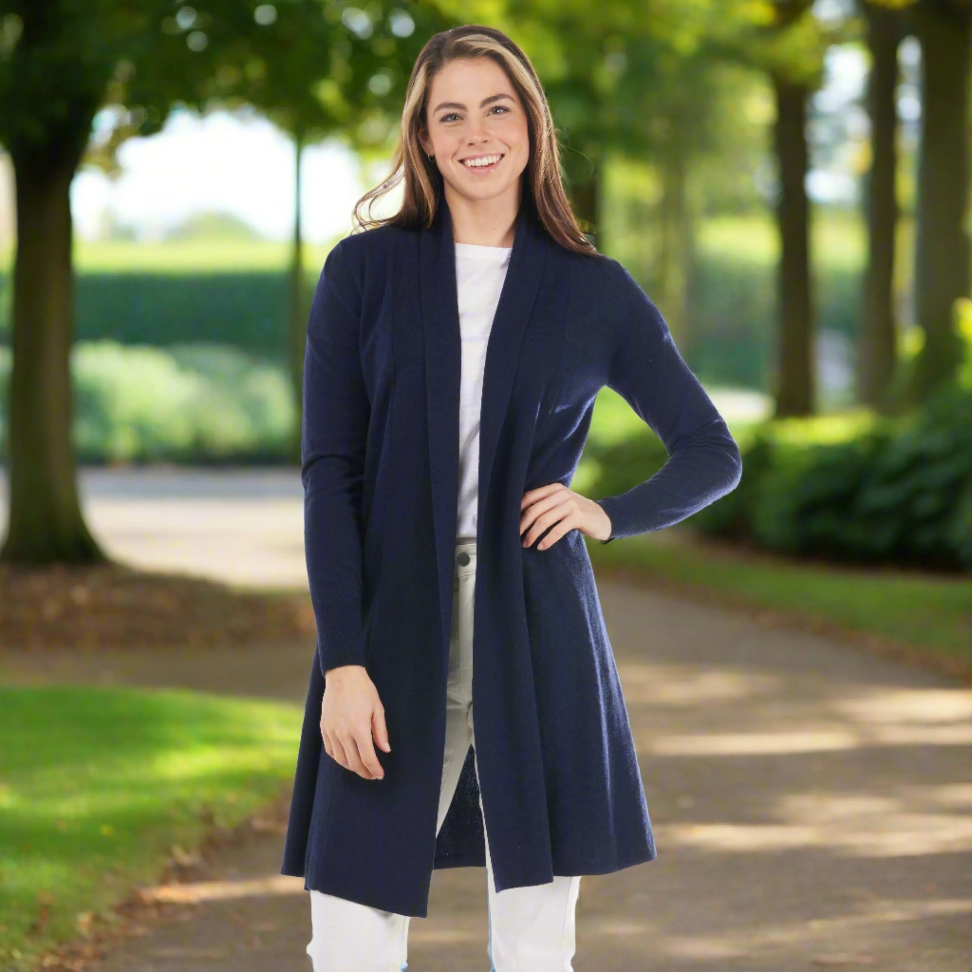 Edge To Edge Cardigan - Navy