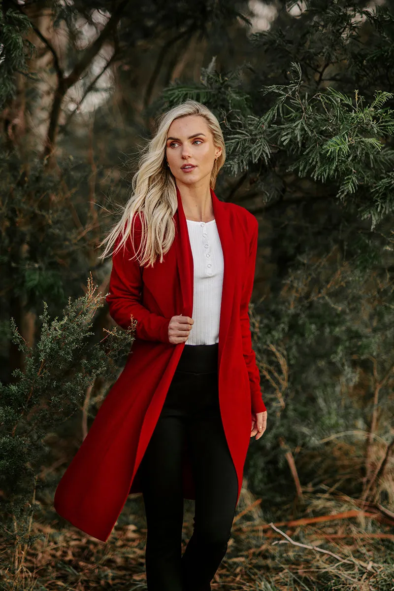 Edge to Edge Cardigan - Wine