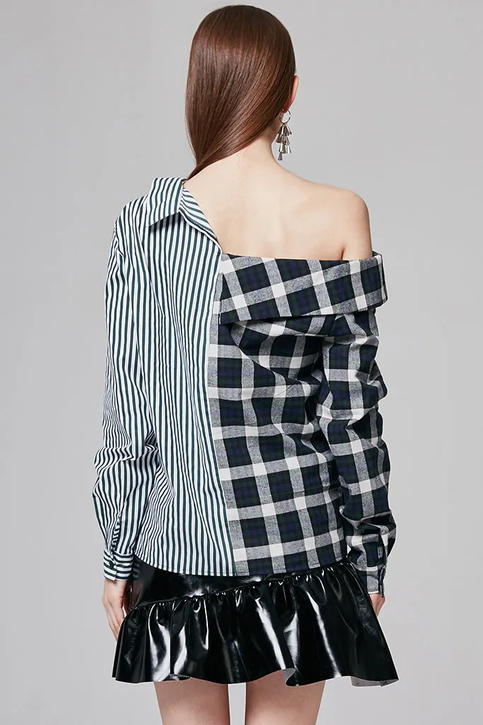 Erica Multi-print One Shoulder Shirt