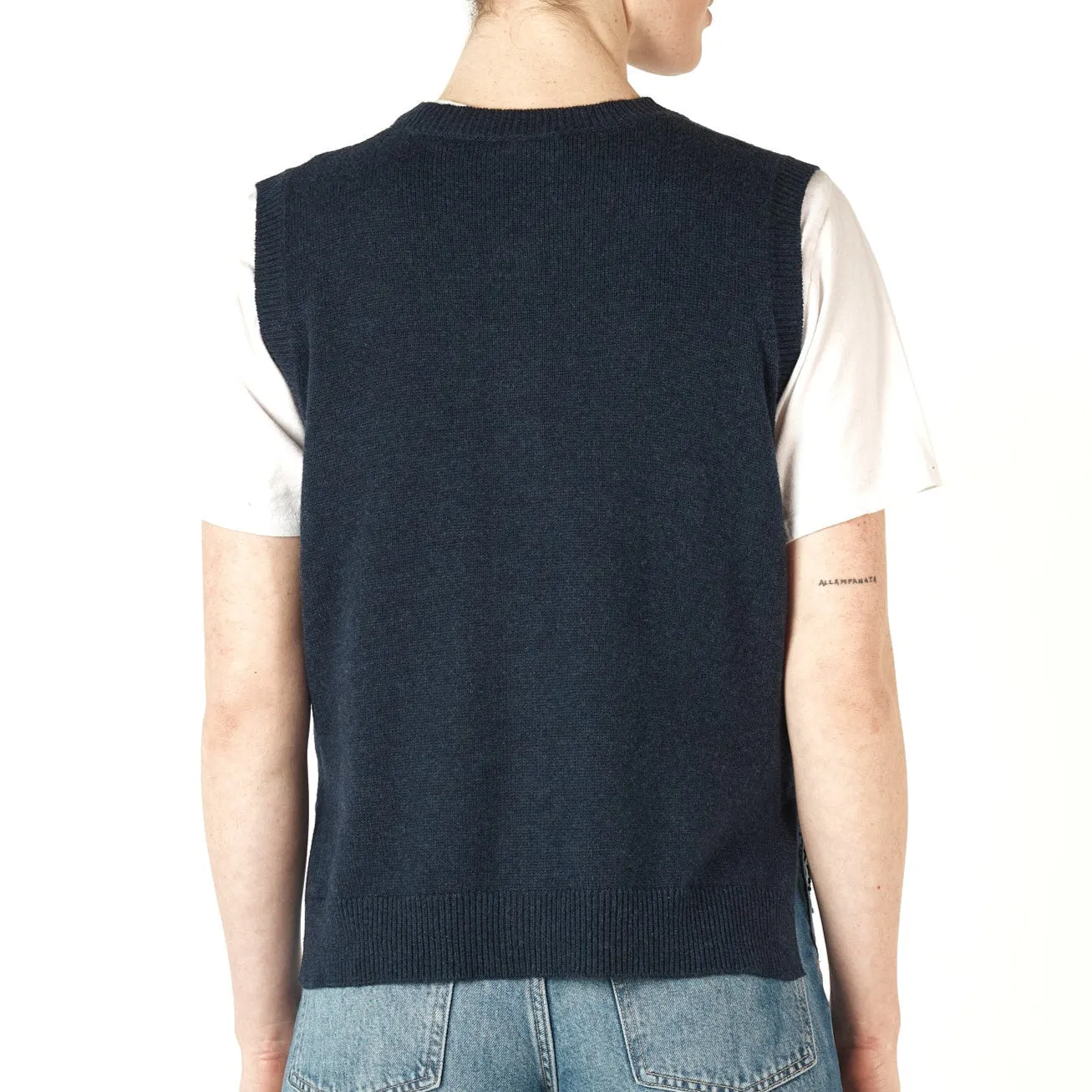 Essential Button Vest - Denim