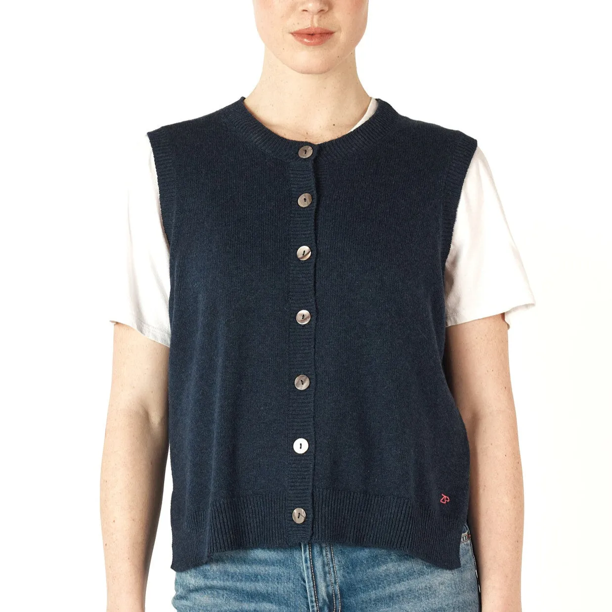 Essential Button Vest - Denim