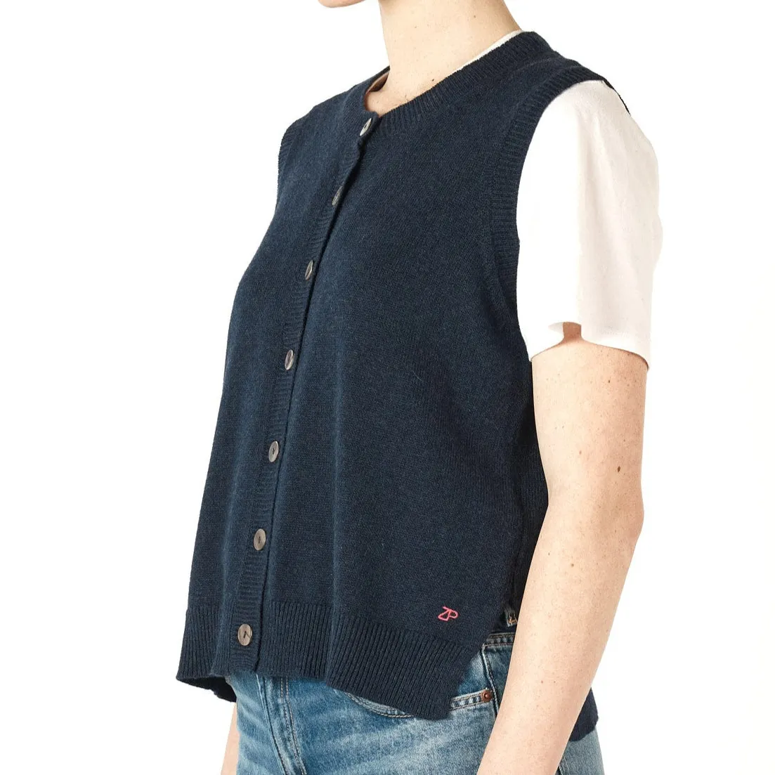 Essential Button Vest - Denim