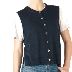 Essential Button Vest - Denim
