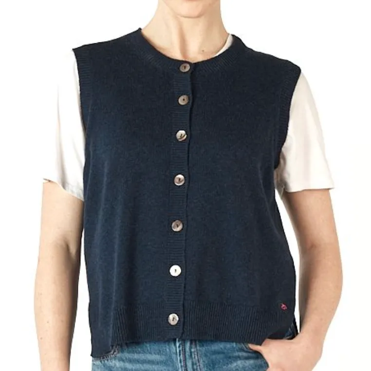 Essential Button Vest - Denim