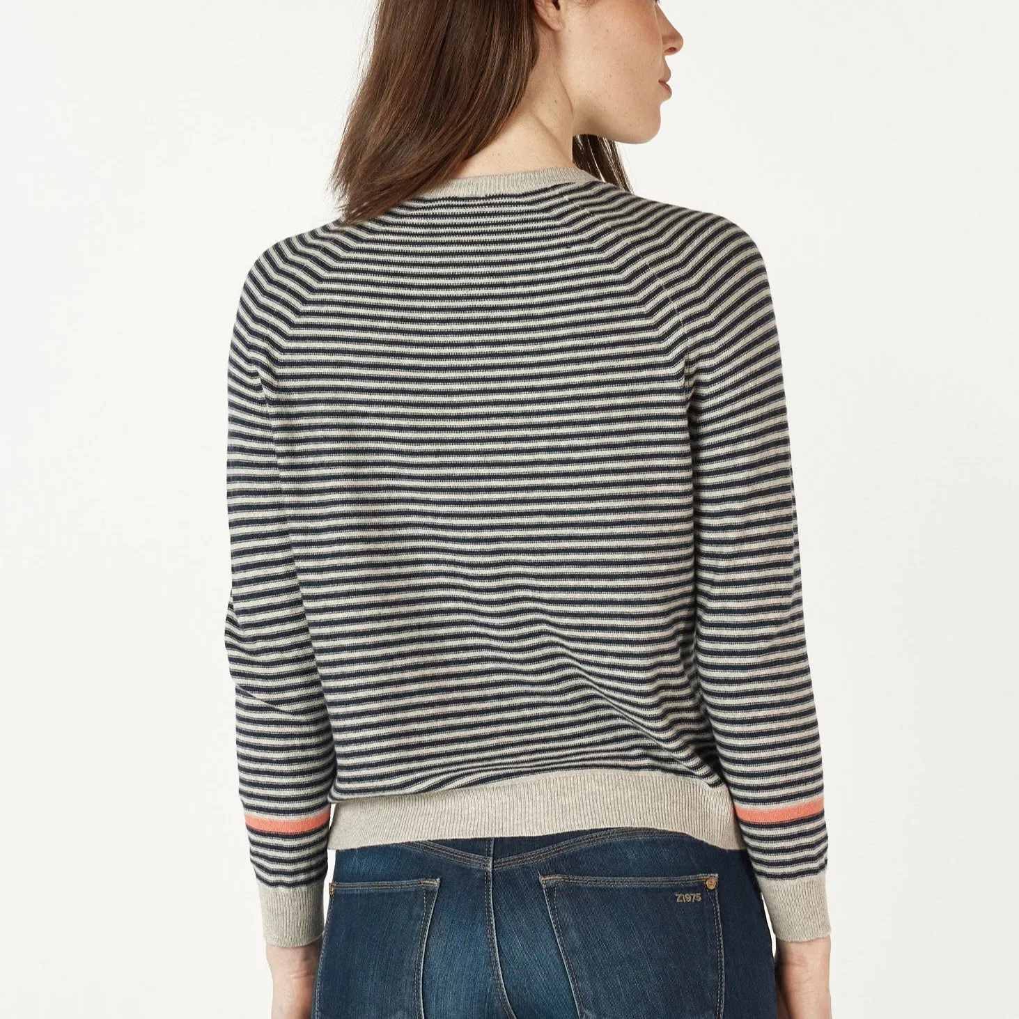 Essential Stripe Cardigan - Marl