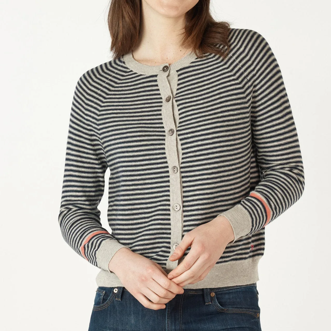 Essential Stripe Cardigan - Marl
