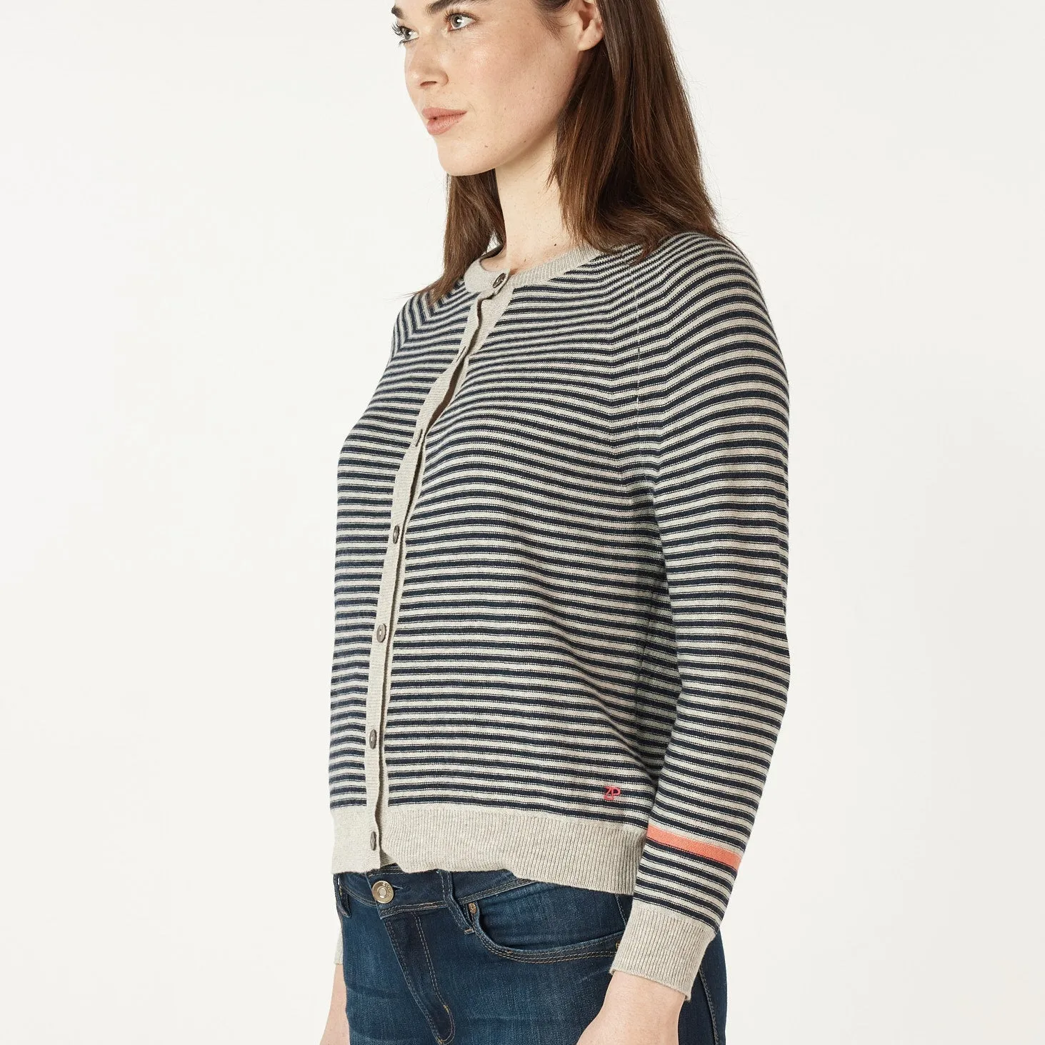 Essential Stripe Cardigan - Marl