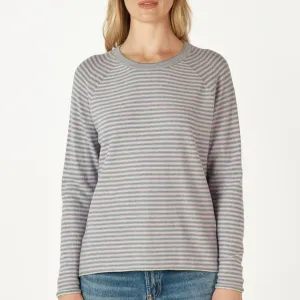 Essential Stripe Crew Jumper - Moss