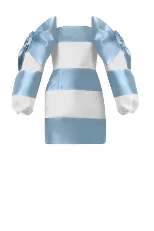 Eve Off The Shoulder Silk and Wool Mini Dress