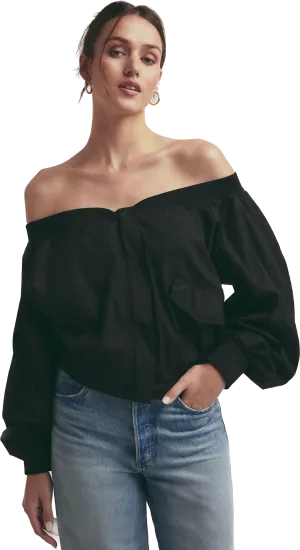 Favorite Daughter Off Shoulder Bomber Jacket