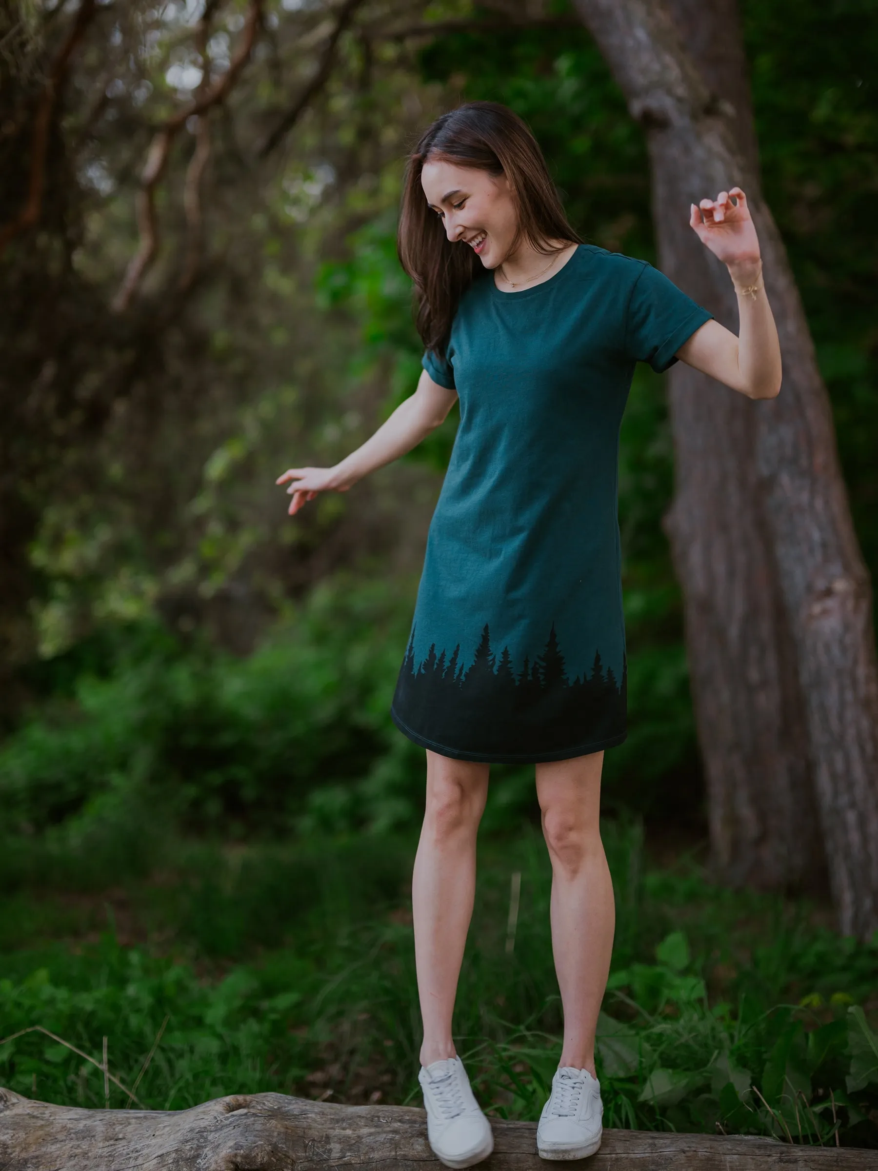 Forest Flow T-Shirt Dress