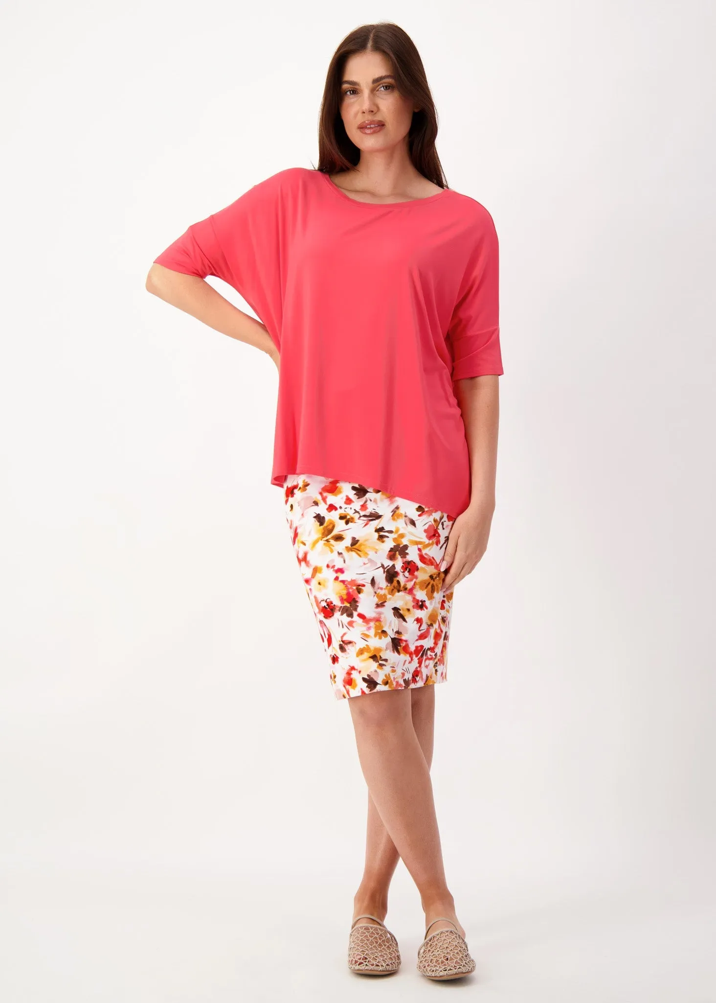 Gina Oversized Slouch Bamboo T-Shirt - Berry