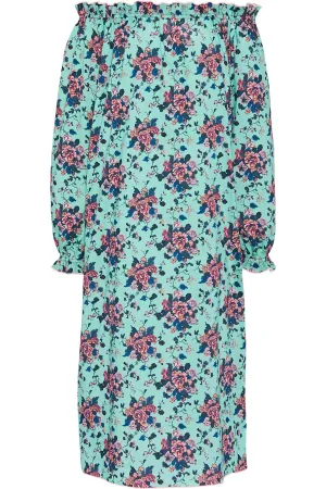 Grace Turquoise Chinoiserie Floral Dress