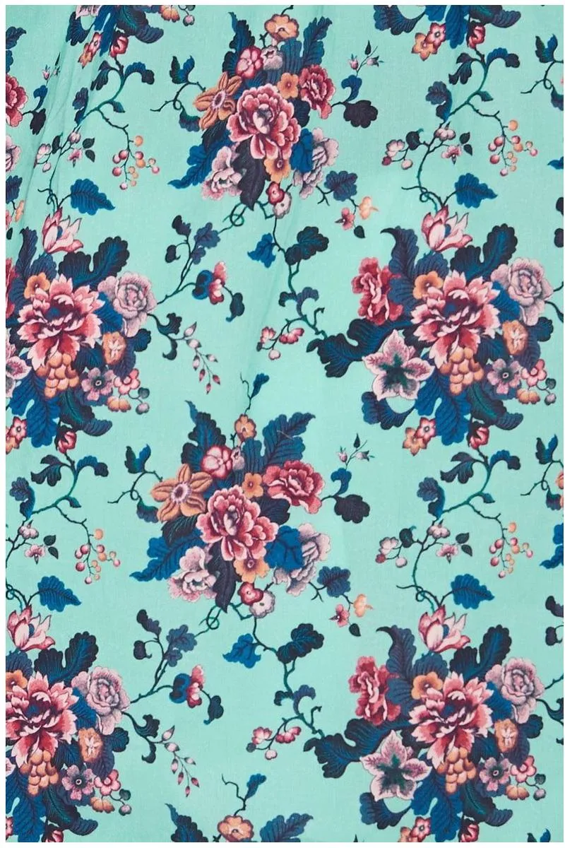 Grace Turquoise Chinoiserie Floral Dress