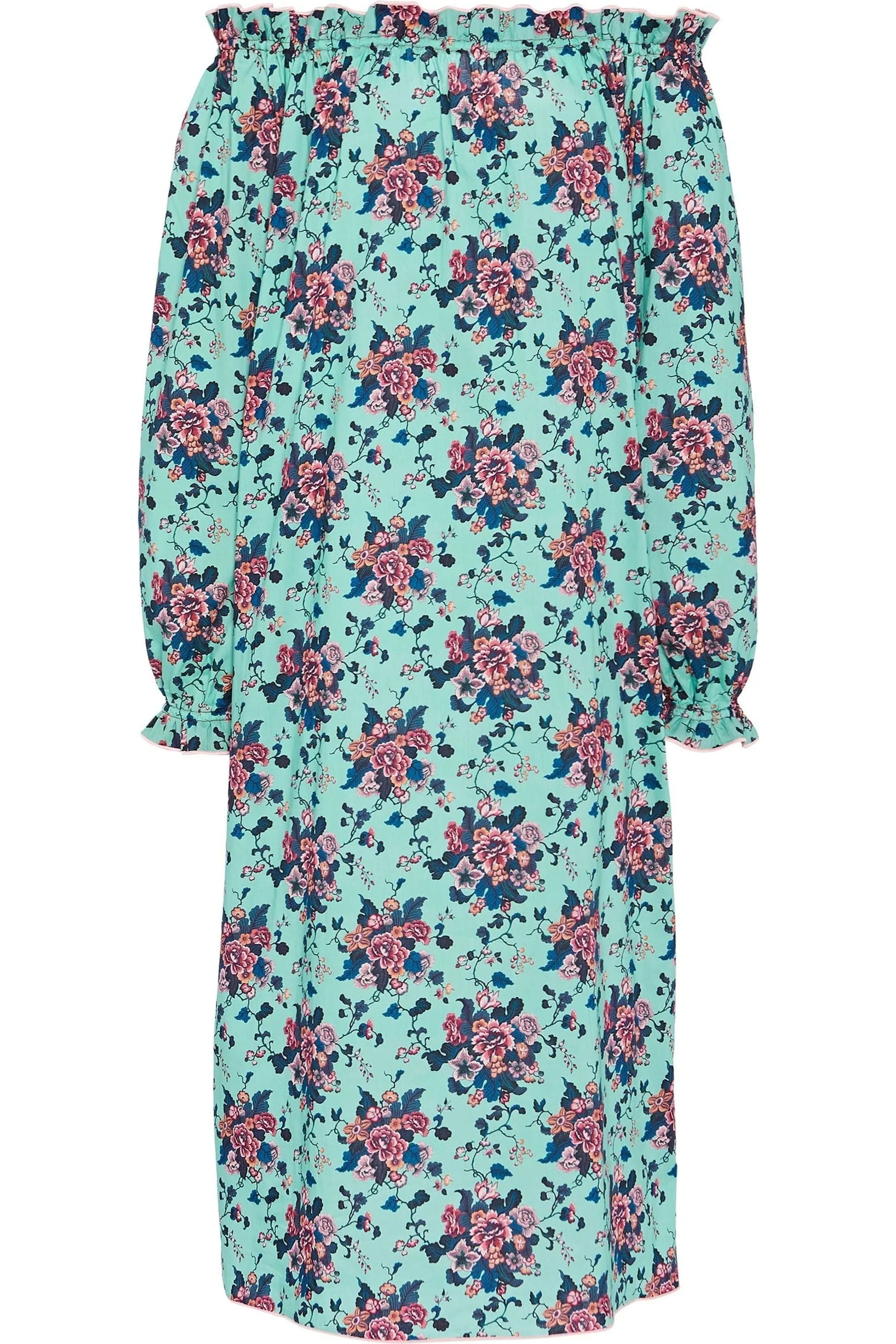 Grace Turquoise Chinoiserie Floral Dress