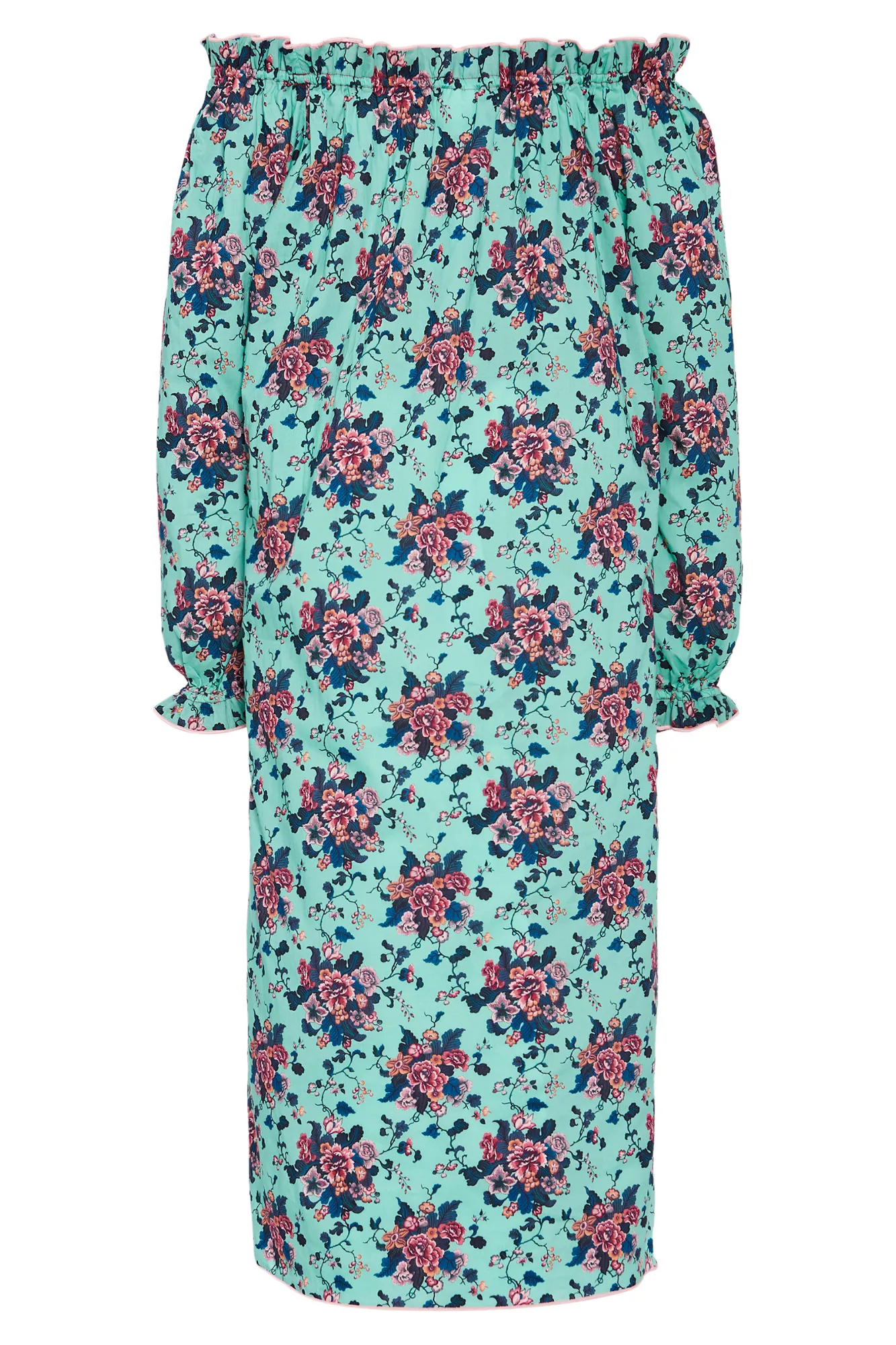 Grace Turquoise Chinoiserie Floral Dress