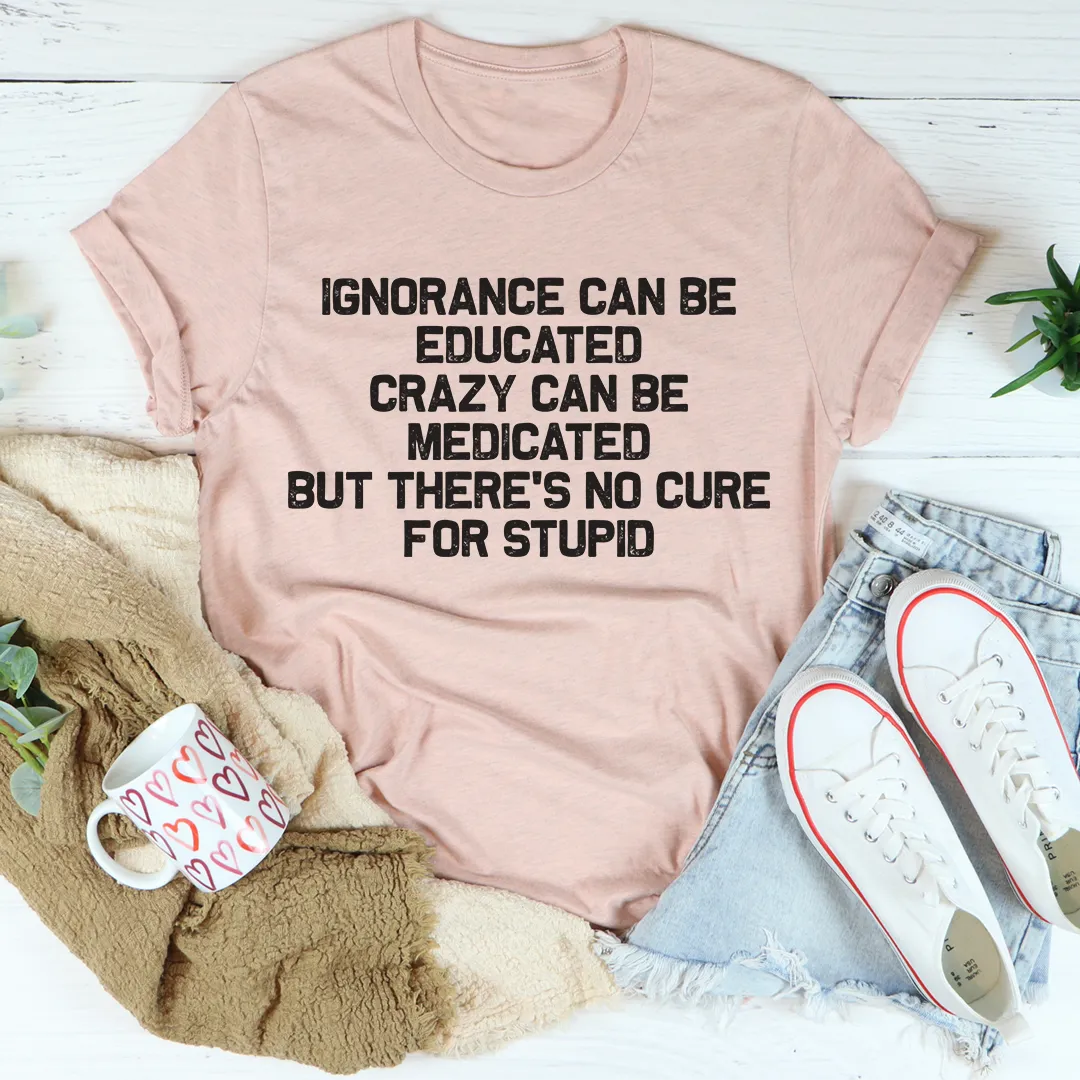 Graphic T-Shirts No Cure For Stupid Tee
